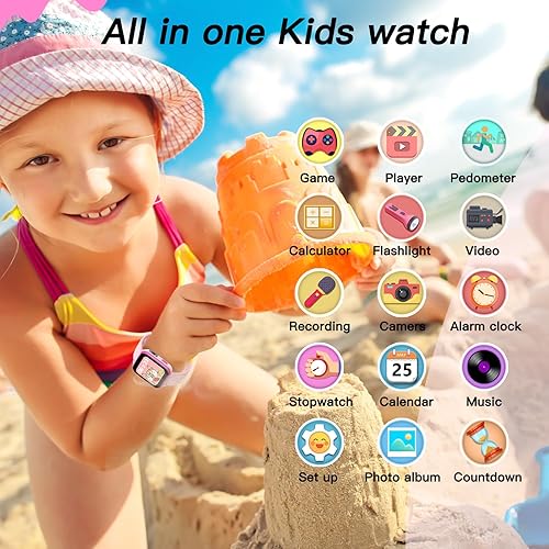 Miniatura 2 de Butele Juguetes electrónicos de aprendizaje para niños, sistema de aprendizaje, reloj inteligente regalo para niñas y niños de 6 a 12 años, 15