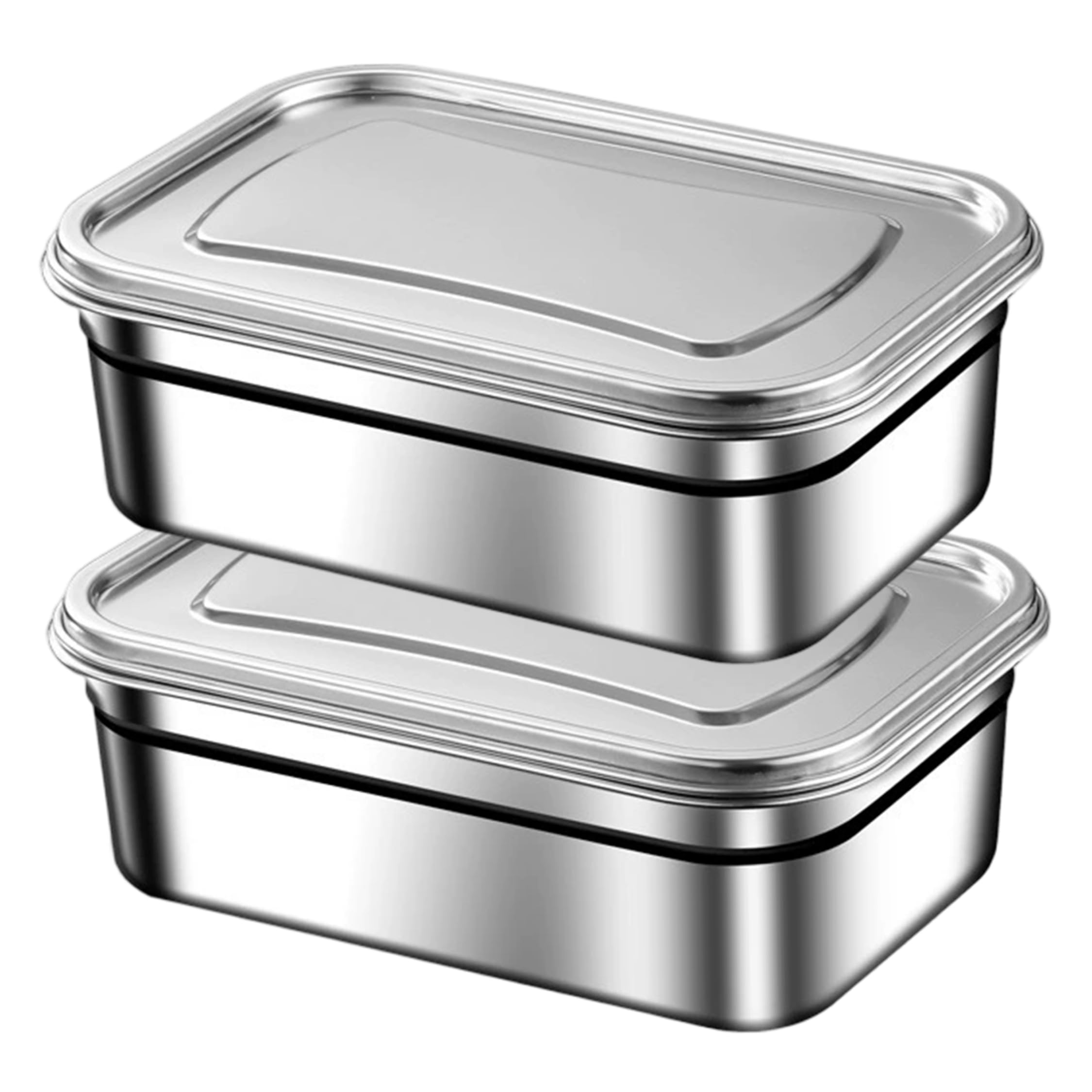 Ginwrek Ice Cream Containers for Homemade Ice Cream Containers for Homemade, 2PCS Icecream with Lids Stainless Steel Sealed Freezer Jars, 1.2L