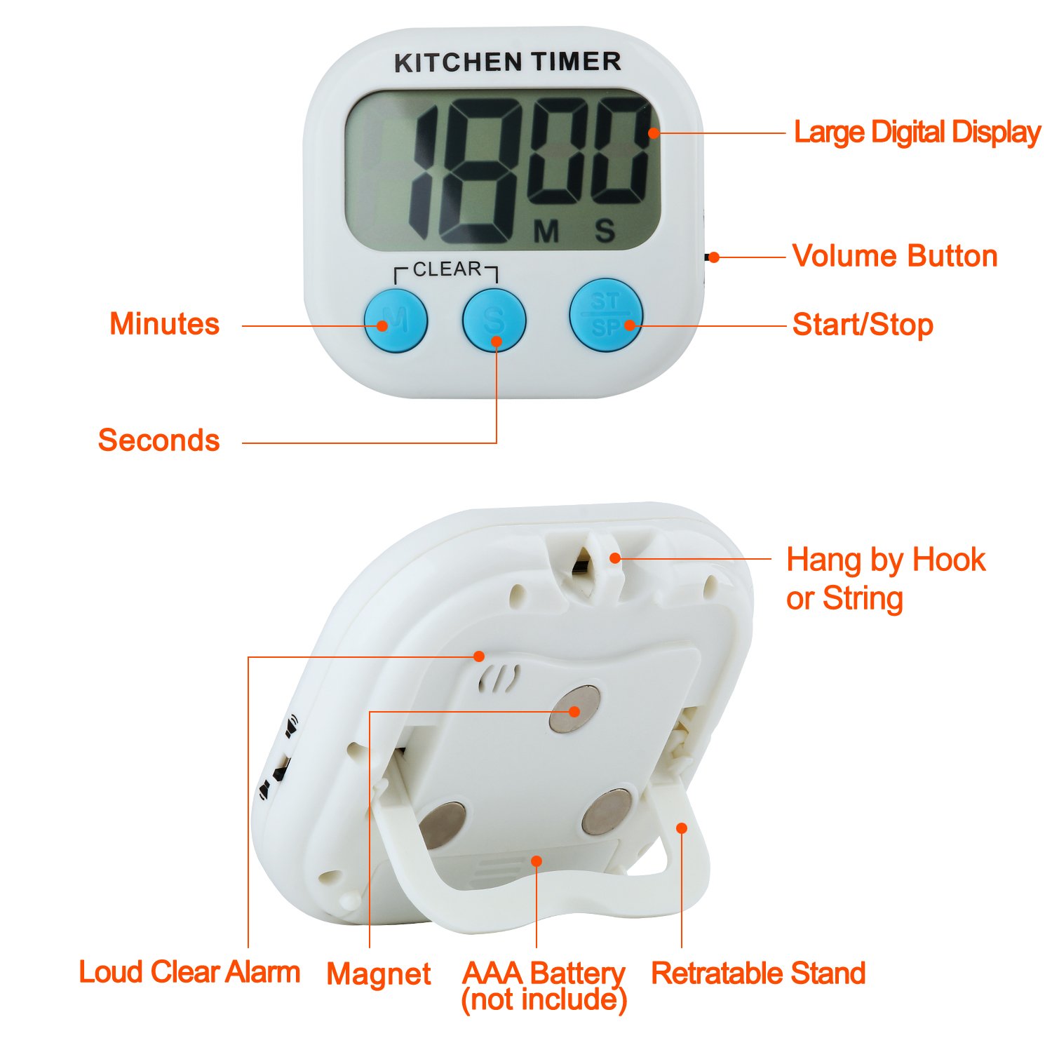 Discoball 2'li dijital mutfak Timer geri sayım saati Kuechenwecker kısa zaman ölçücü Kitchen manyeti