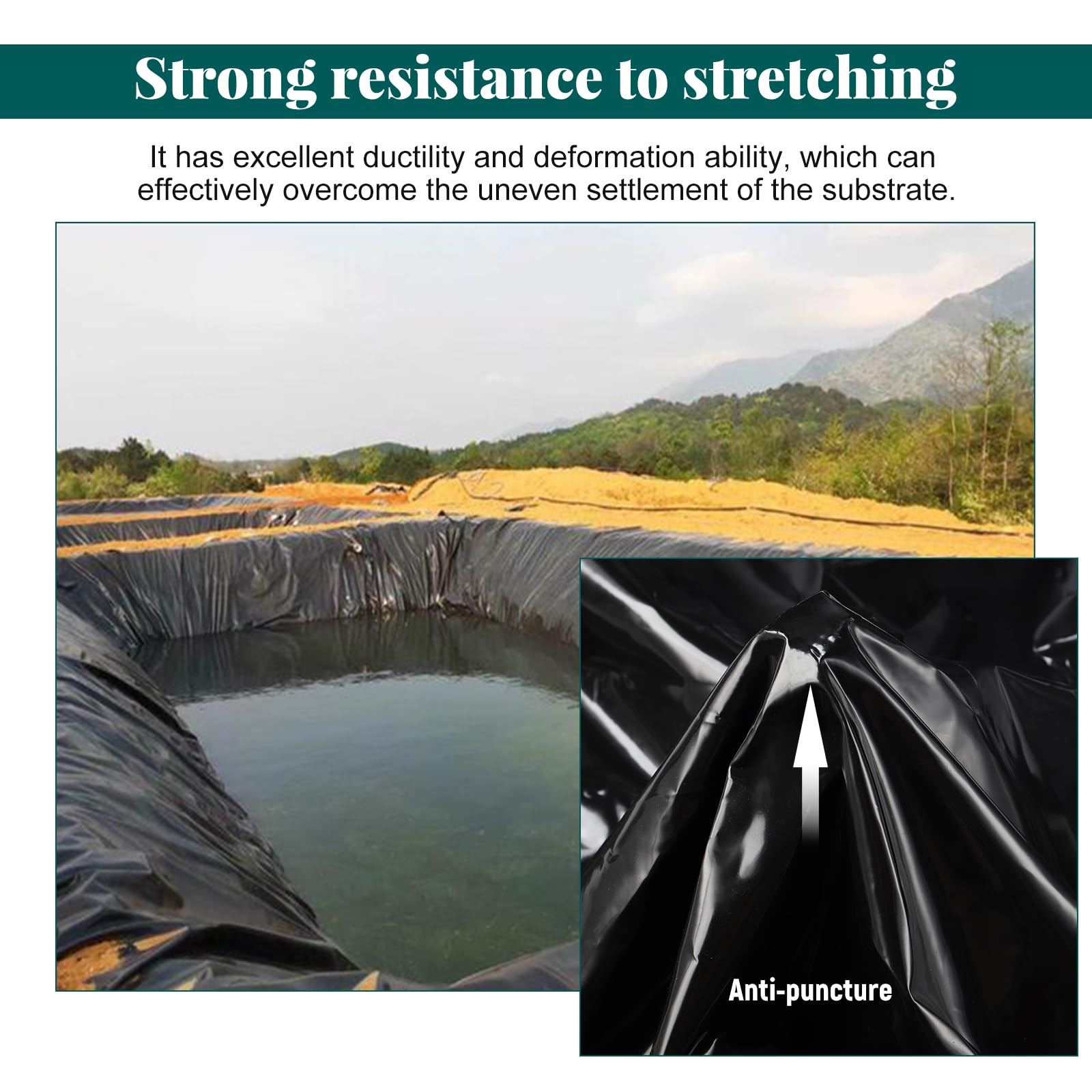 Coolty Rivestimento per laghetto nero resistente sottofondo giardino stagni per pesci rivestimenti preformati per paesaggistica laghetti caratteristiche acquatiche ruscelli fontane cascate (3m*4m)