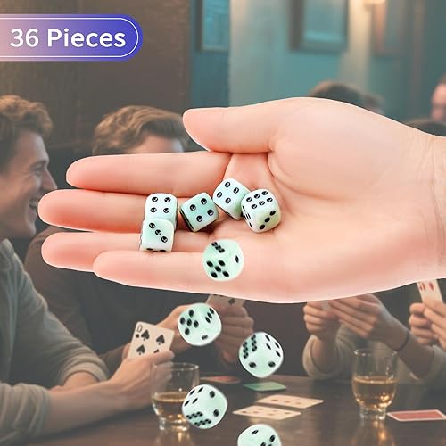 Vista 63 de Juego de 36 dados de 0.472 in de 6 caras de 0.472 pulgadas, juego de dados D6 de colores translúcidos, dados estándar de 6 caras