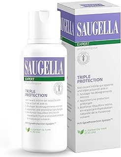 Saugella - Triple Protection - Soin Lavant Intime- Inconforts intimes - Brûlures, démangeaisons, mauvaises odeur - à base de Thym et Zinc - 250 ml
