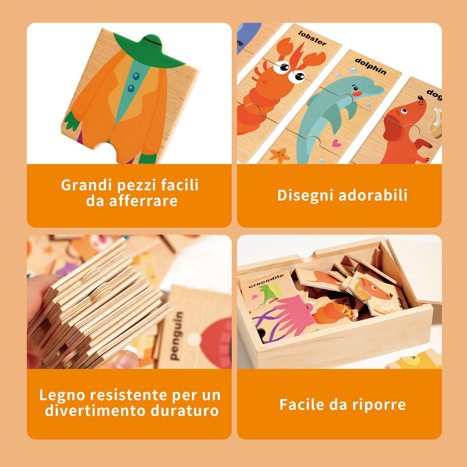 Giocattolo Montessori 2 3 4 5, Giochi Bambini 2 Anni, Regalo Bambina 3 Anni, Giocattolo di Motricità, Motricità Fine, Coordinazione Mano-Occhio, Regalo 2-5 Bambini Ragazzi Ragazze