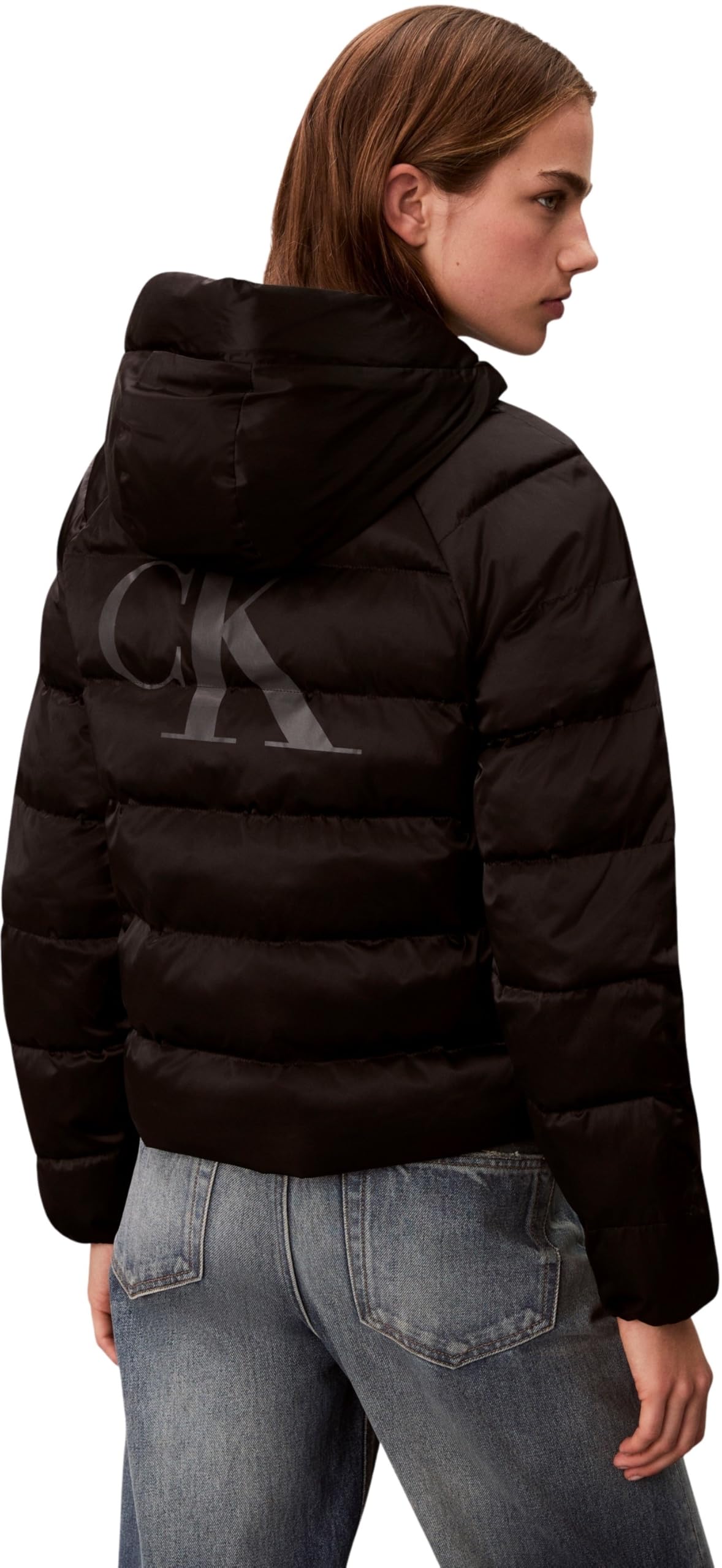 Calvin Klein Satin Lightweight Short Logo Puf Lv047e509g Chaquetas Mujer
