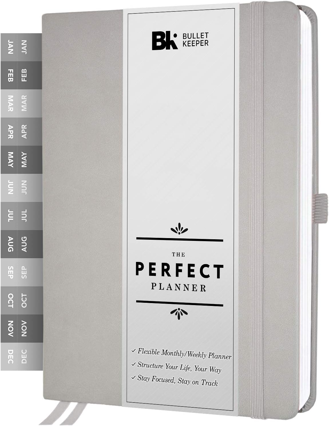 BK UNDATED Yearly Weekly/Monthly Planner 2026-27 Daily Planner Agenda & Personal Organizer to Increase Productivity, Academic Planner w/Sticker Set. A5 (5.8 x 8.3) - Gray Hardcover