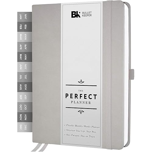 BK UNDATED Yearly Weekly/Monthly Planner 2024-25 Daily Planner Agenda & Personal Organizer to Increase Productivity, Academic Planner w/Sticker Set. A5 (5.8 x 8.3) - Gray Hardcover