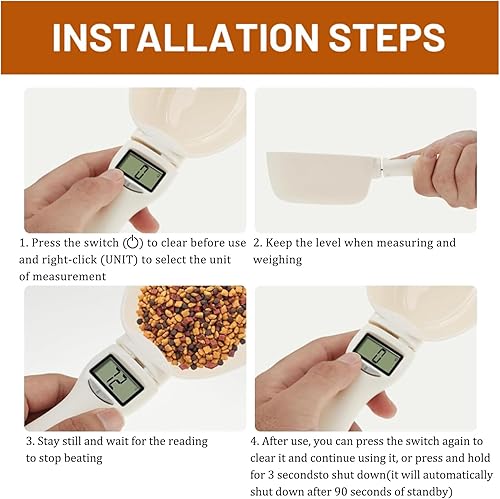 Miniatura 3 de Cuchara medidora digital, cuchara medidora electrónica con pantalla LCD, escala de medición de alimentos de alta precisión de 28.22 oz0.00 oz con