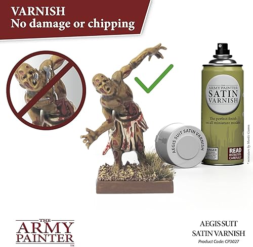 Miniatura 3 de The Army Painter Aegis Suit - Spray de barniz de satén para pintura en miniatura, pintura en aerosol después de la sombra rápida, barniz acrílico,