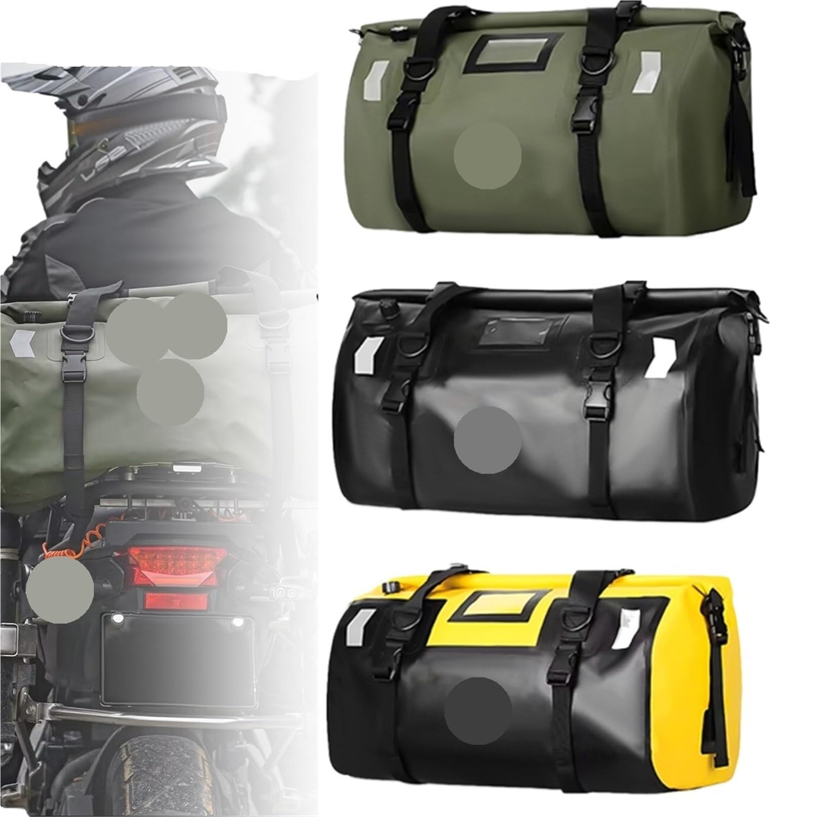 torba na siodełko motocyklowe Uniwersalna Torba Motocyklowa Dry Bag Duffle Bag, Torba Na Tył Motocykla, Torba Na Tylne Siedzenie, Torba Na Kółkach, Torba Podróżna Na Kemping(66L-Brown)