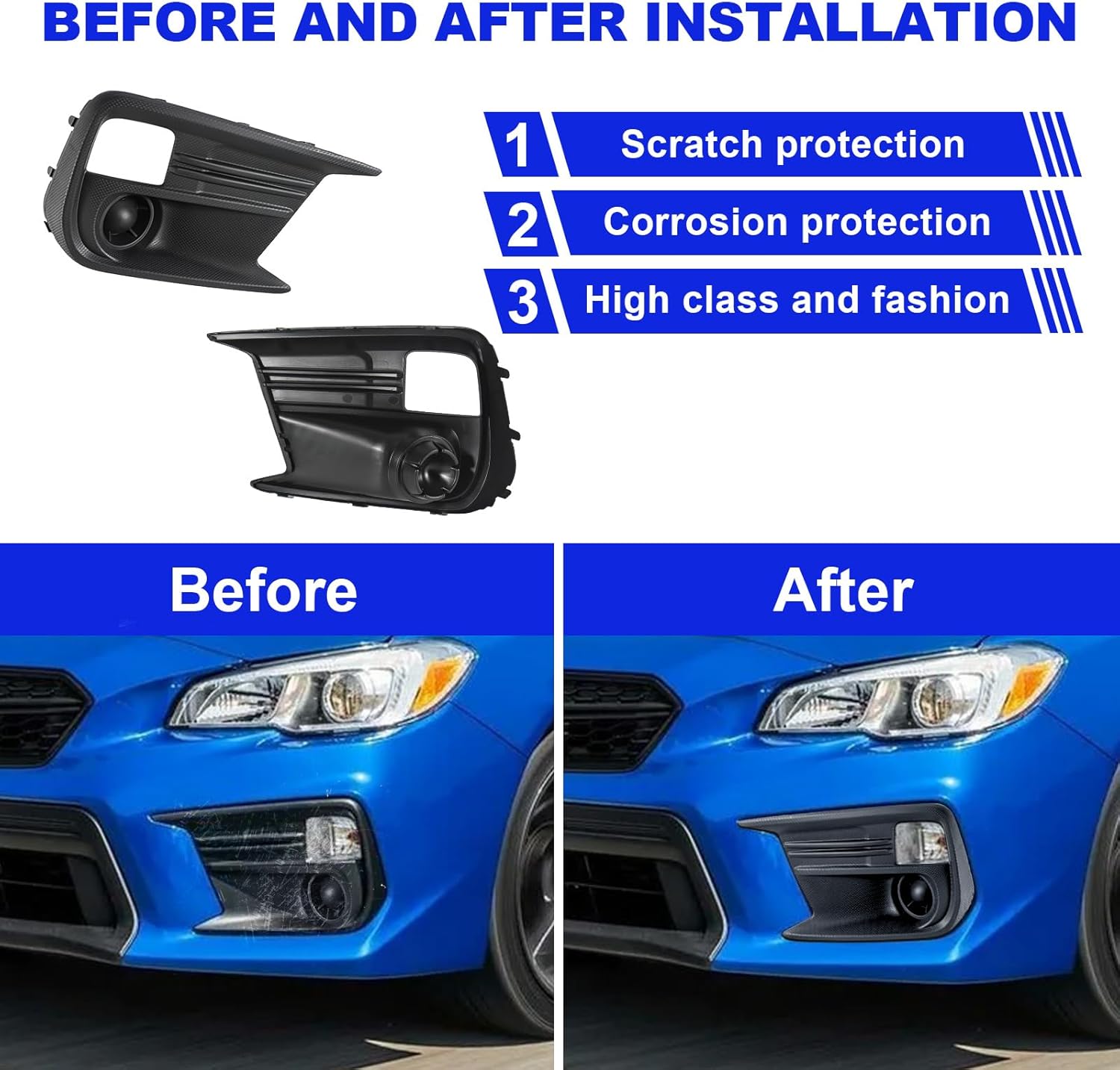 GearUp Fog Light Cover Driver and Passenger Side for WRX/WRX STI 2018-2021 Replacement for 57731VA360, 57731VA370
