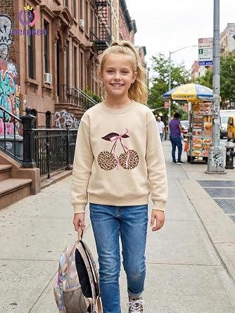 WELAKEN Girls Sweatshirts Long Sleeve Pullover Crewneck Tops Shirts
