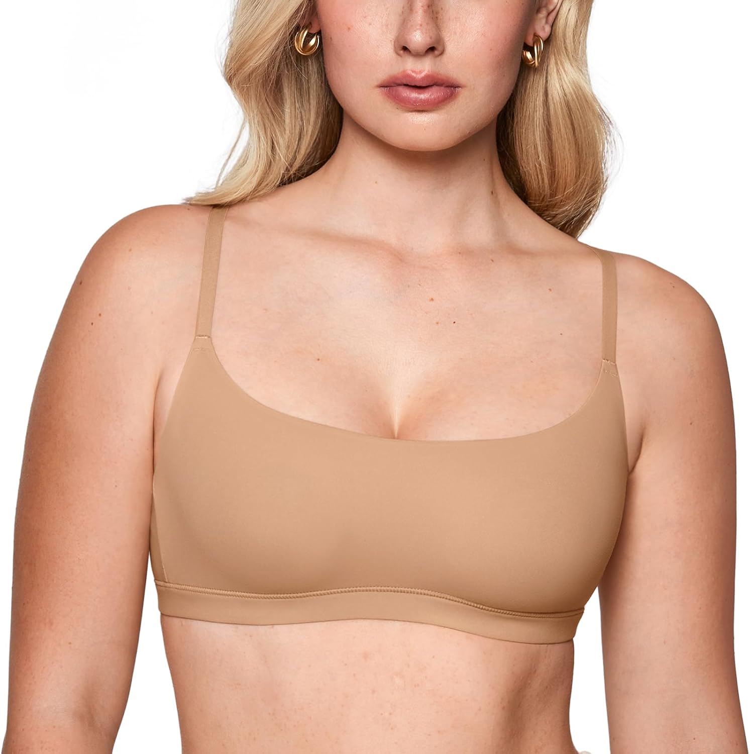 INLYRIC Women's Inbarely Soft Bralettes - Cami Bras No Underwire Seamless Unlined Comfort Bralette