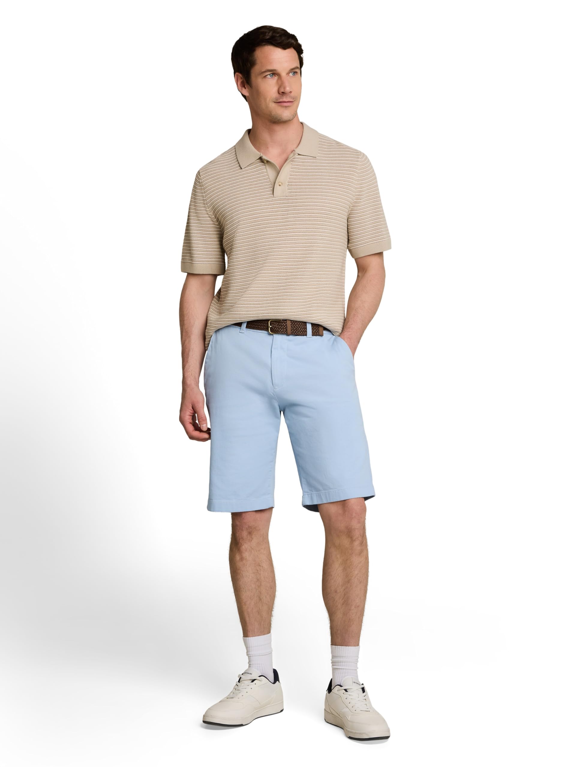 Tom Tailor Herren Regular Chino Shorts mit Gürtel 1052138