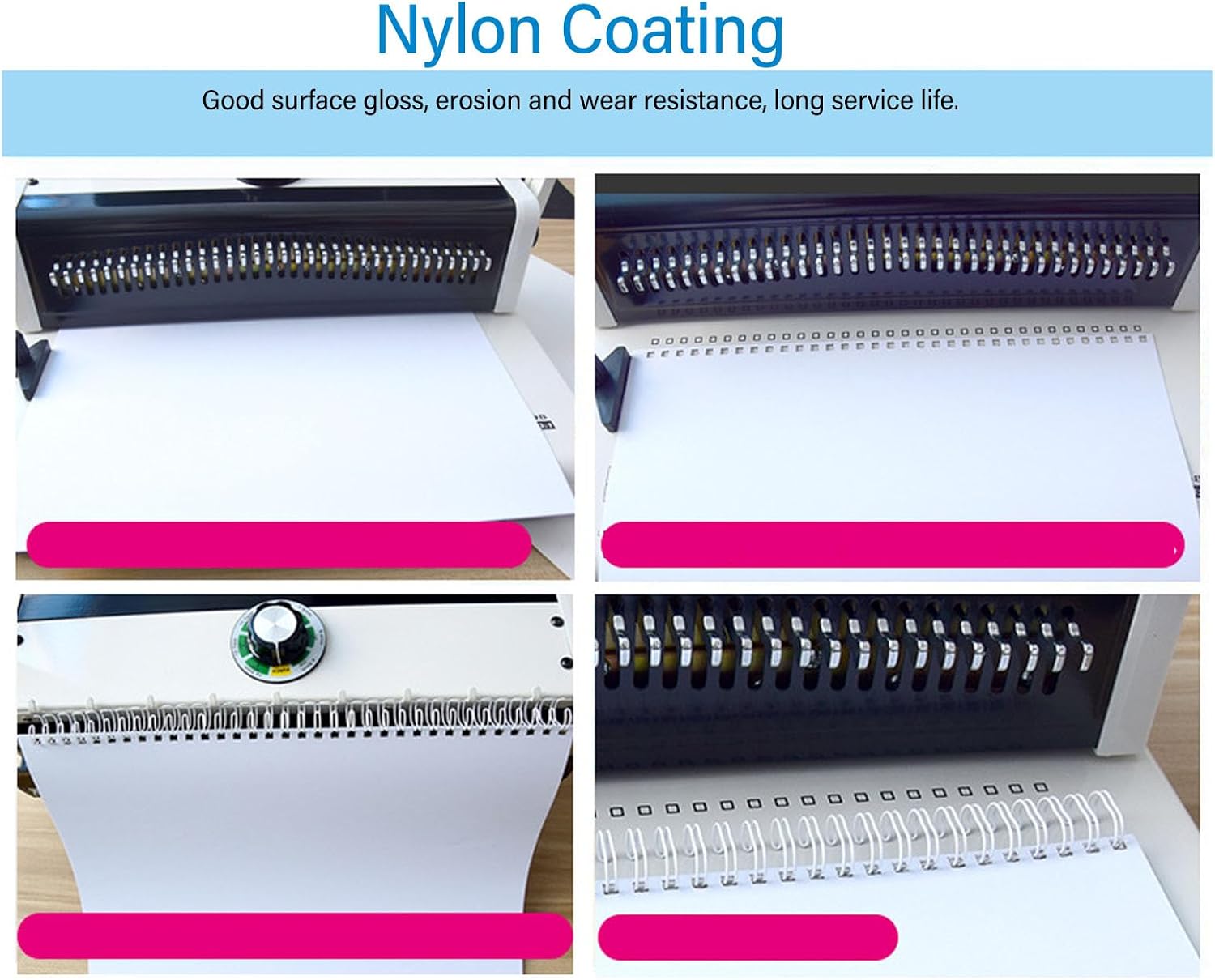 CCYLEZ Double Loop Binding Wire, 100PCS 3:1 Scale Iron Inner Wire Binding Wire for Reports (Black)