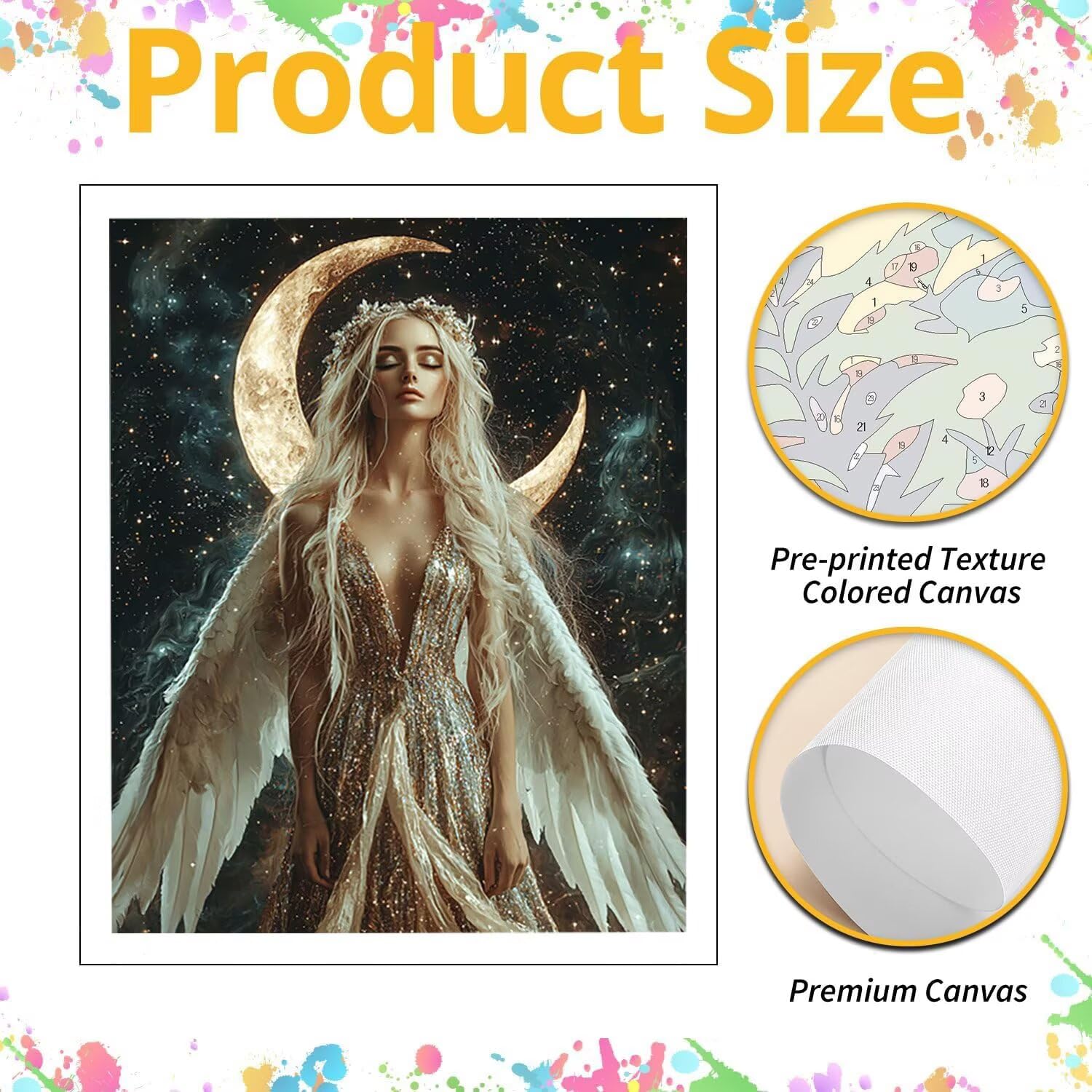 WEISHIWE Ange lunaire Peinture Numero Adulte Kits, 80x100cm m-1123