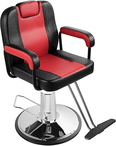 Topbarber Barber Chair Reclining Barber Chair for Barber Shop Hydraulic Styling Chair Hair Salon Chair with Removable Headrest