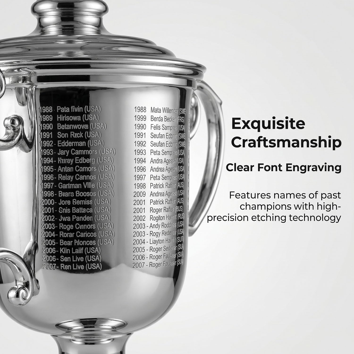 Replica Trofeo Tennis US Open, Coppa da Collezione in Resina Stile Grande Slam per Appassionati di Tennis, Regalo Souvenir Sportivo, Decorazione Casa, Ufficio e Club