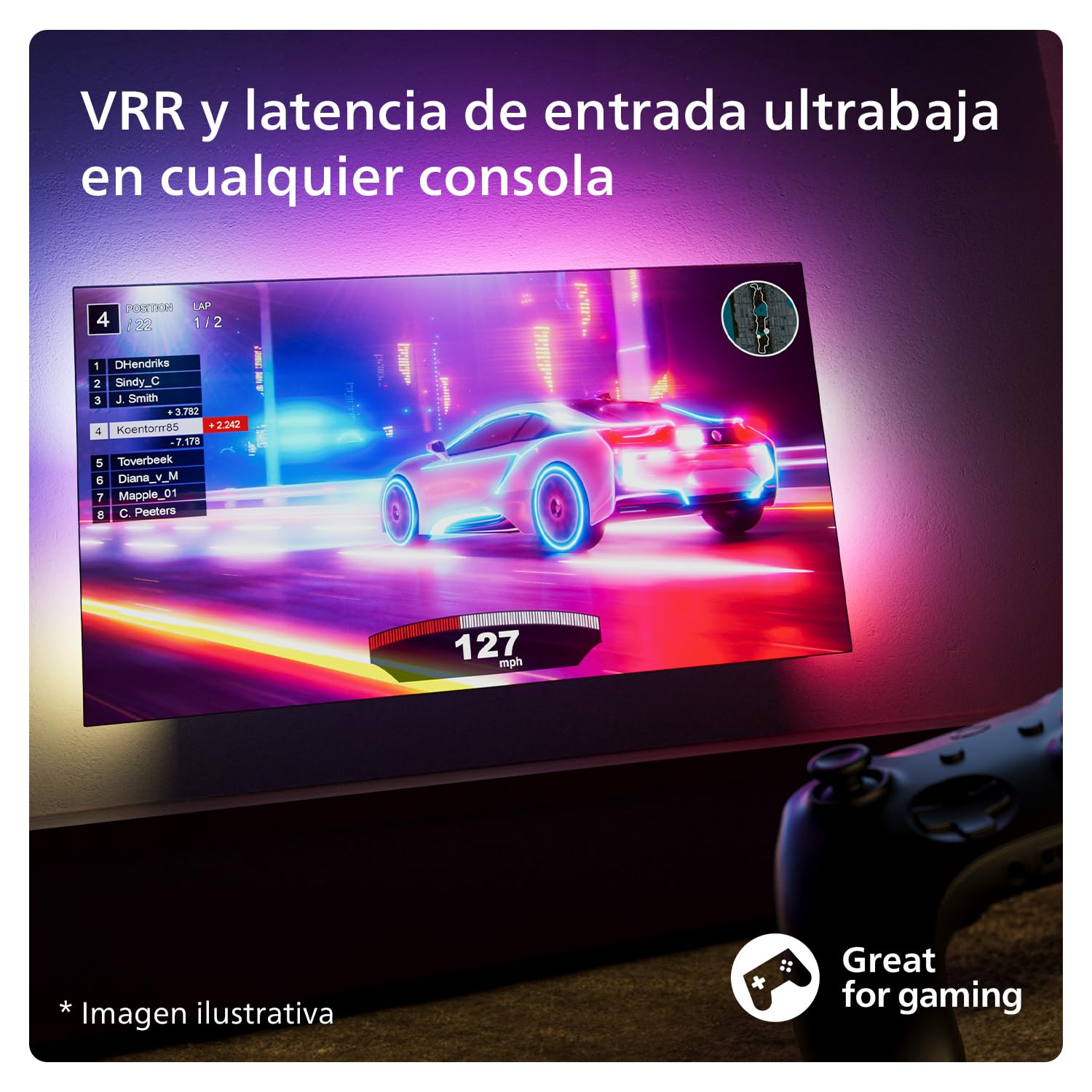 Philips Ambilight 65PUS8109 Smart TV 4K LED - Pantalla de 65 Pulgadas con Plataforma Titan OS, Pixel Precise Ultra HD y Sonido Dolby Atmos, Funciona con Alexa y Asistente de Google - Cromo Satinado