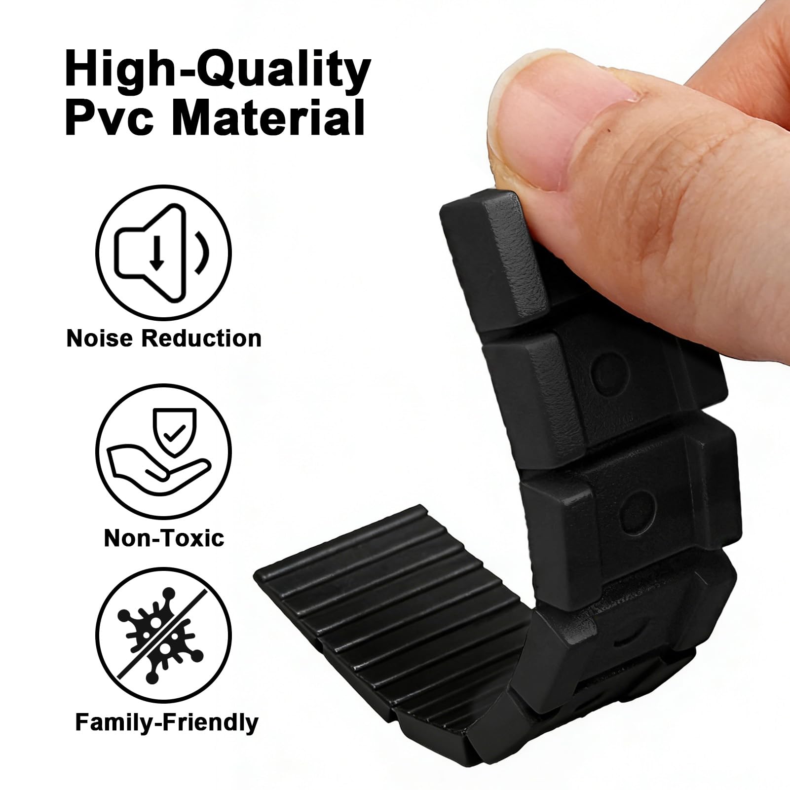 Cunei per Mobili 8 x 20 x 98 mm Cunei di Livellamento Fermaporta Robusti con Punti di Rottura Integrati - Nero