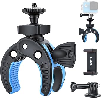 UTEBIT Camera Clamp Mount, Large Clamp Opening Aluminum Alloy Clip Mount