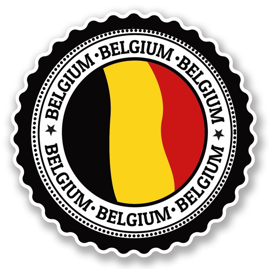 2 x 10cm/100mm Belgium Vinyl Sticker Decal Laptop Travel Luggage Car Bike Sign Fun #4757