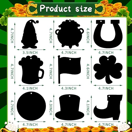 Miniatura 2 de FEBSNOW 48 piezas de manualidades del día de San Patricio para niños, arco iris mágico, raspaduras, trébol, adornos colgantes, tarjetas de papel