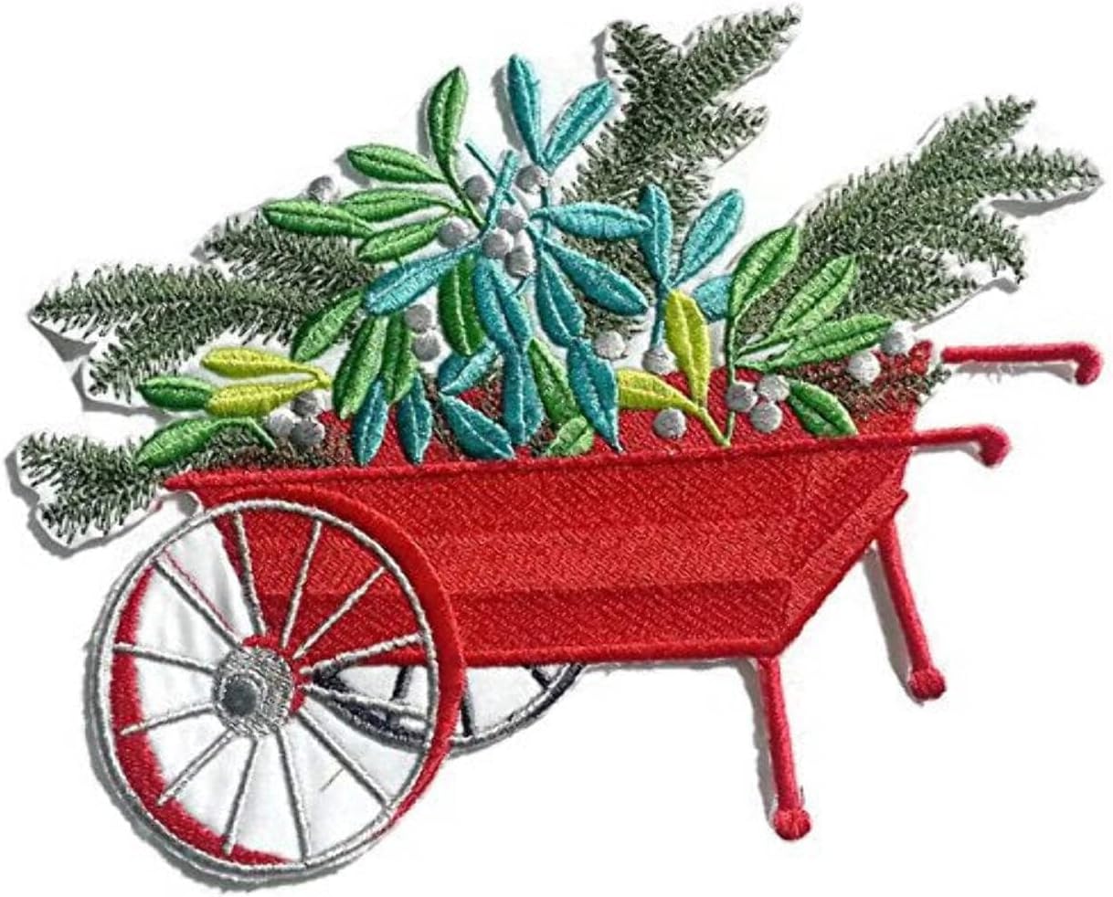 BeyondVision Custom Carts with Color of Nature [Cart Flower ] Embroidered Iron on/Sew Patch [8" *6"] [Made in USA]