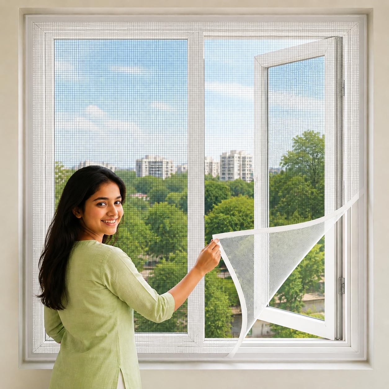 DM Dasii Fiberglass Mosquito Net for Windows & Doors – Easy DIY Install, Durable Insect Screen, Pre-Stitched with Fastener Tape, Anti-Mosquito Mesh (3 * 4 ft- White)-image-38