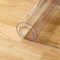 Vista 4 de ZIJINJIAJU Protector de plástico transparente para mesa, 0.059 in de grosor, 28 x 72 pulgadas, tapete de PVC rectangular, mantel de plástico