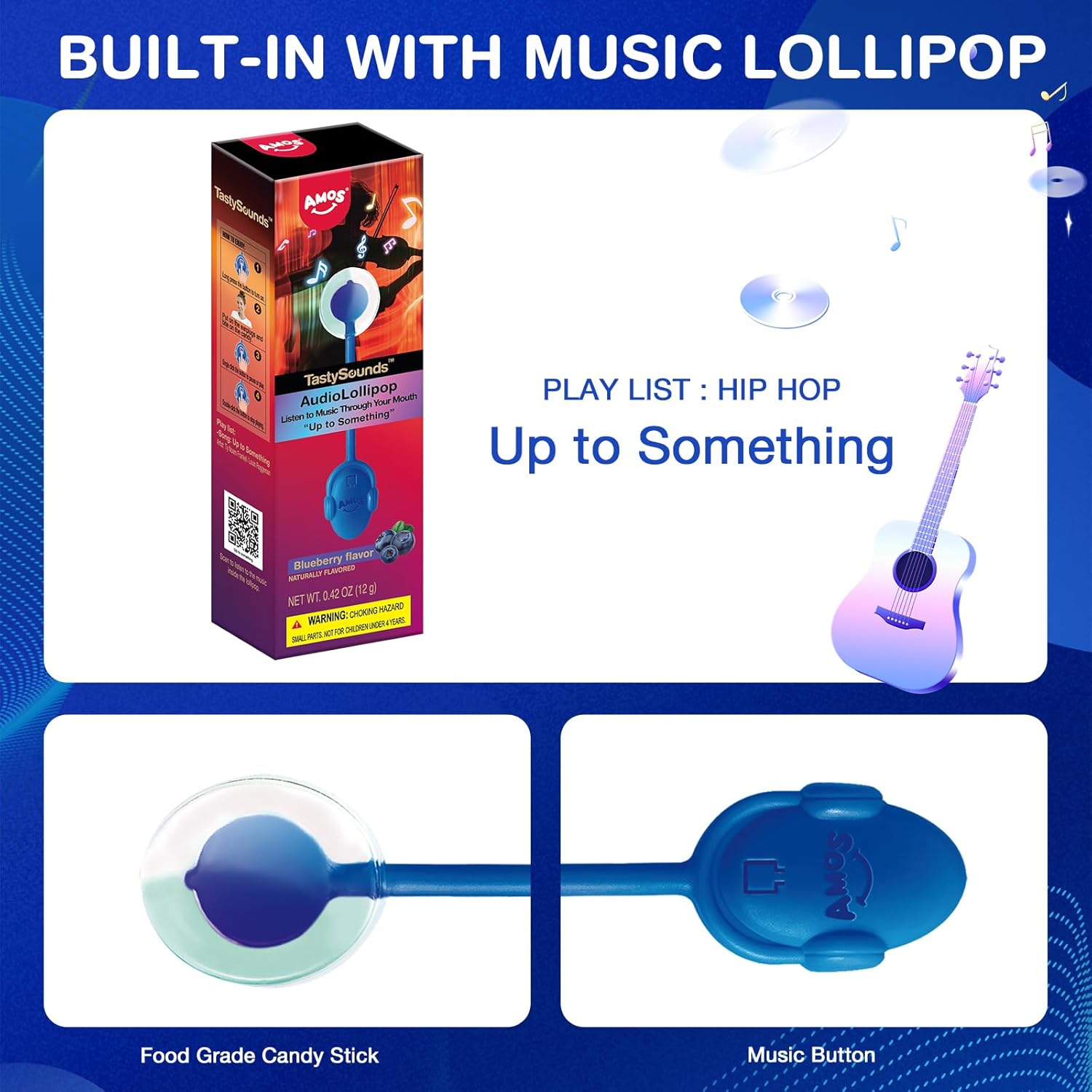 AMOS TastySounds Music Lollipop (Pack of 1, Assortment)