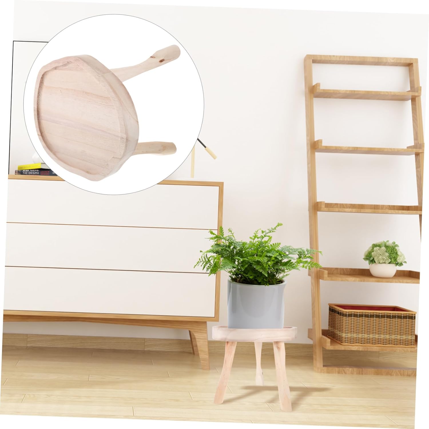 GALPADA Wooden Plant Stand Rustic Pedestal Holder for Flower Pots Multi-purpose Plant Riser Smooth Edges for Home and Garden Great Gift