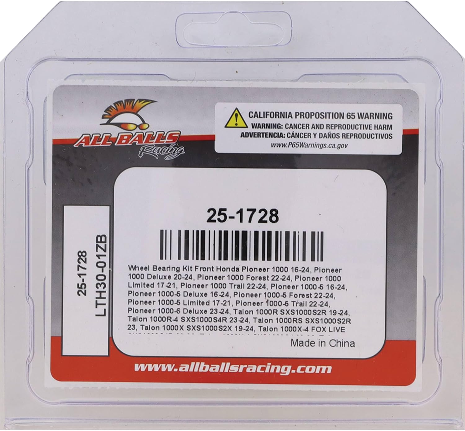 All Balls Racing Wheel Bearing Kit 25-1728 Compatible With/Replacement For Honda Pioneer 1000 2016-2018, Pioneer 1000 LIMITED 2017-2018, Pioneer 1000-5 2016-18