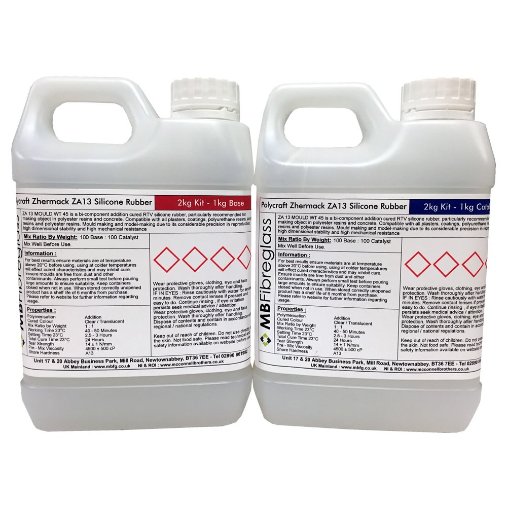 Polycraft ( Mb Fibreglass ) Polycraft Za13 Translucent Rtv Addition Cure Silicone Rubber 2Kg Kit
