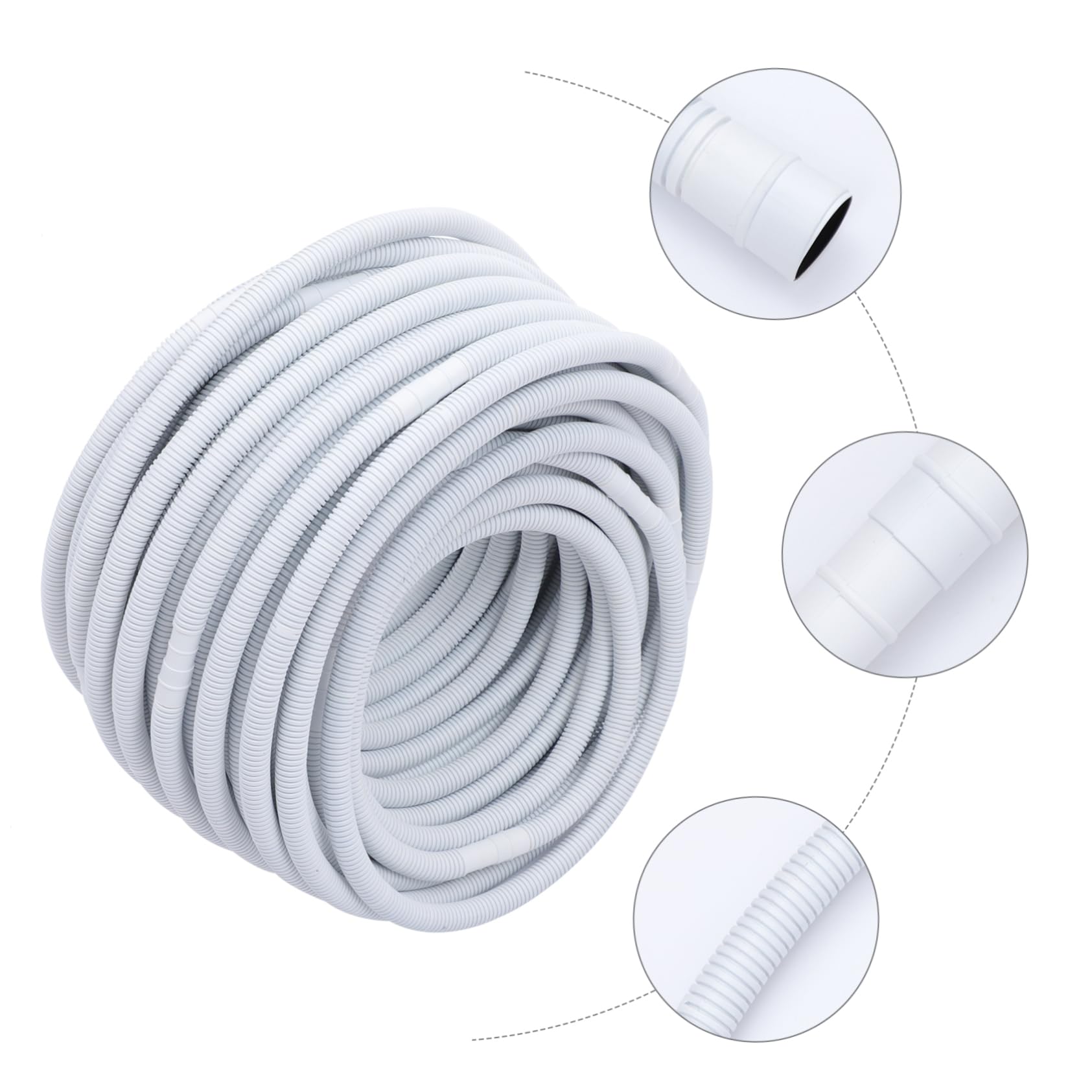 Tubo Scarico Condensa Condizionatore Pe Rinforzato 1 Pz | Tubo Flessibile per Scarico Condensa Condizionatore, Atmosfera Estiva, Installazione Semplice