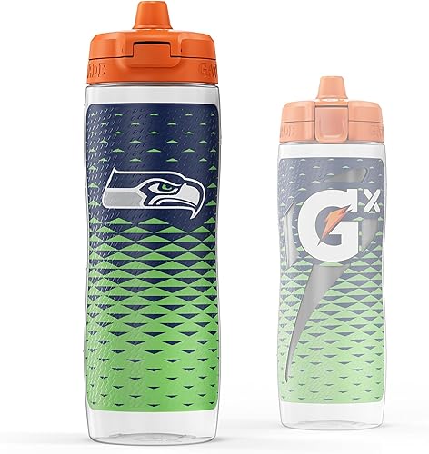 Miniatura 26 de Gatorade Gx NFL - Botellas antideslizantes para apretar, 30 onzas líquidas, sistema de hidratación Gx Miami Dolphins,Baltimore Ravens,Buffalo