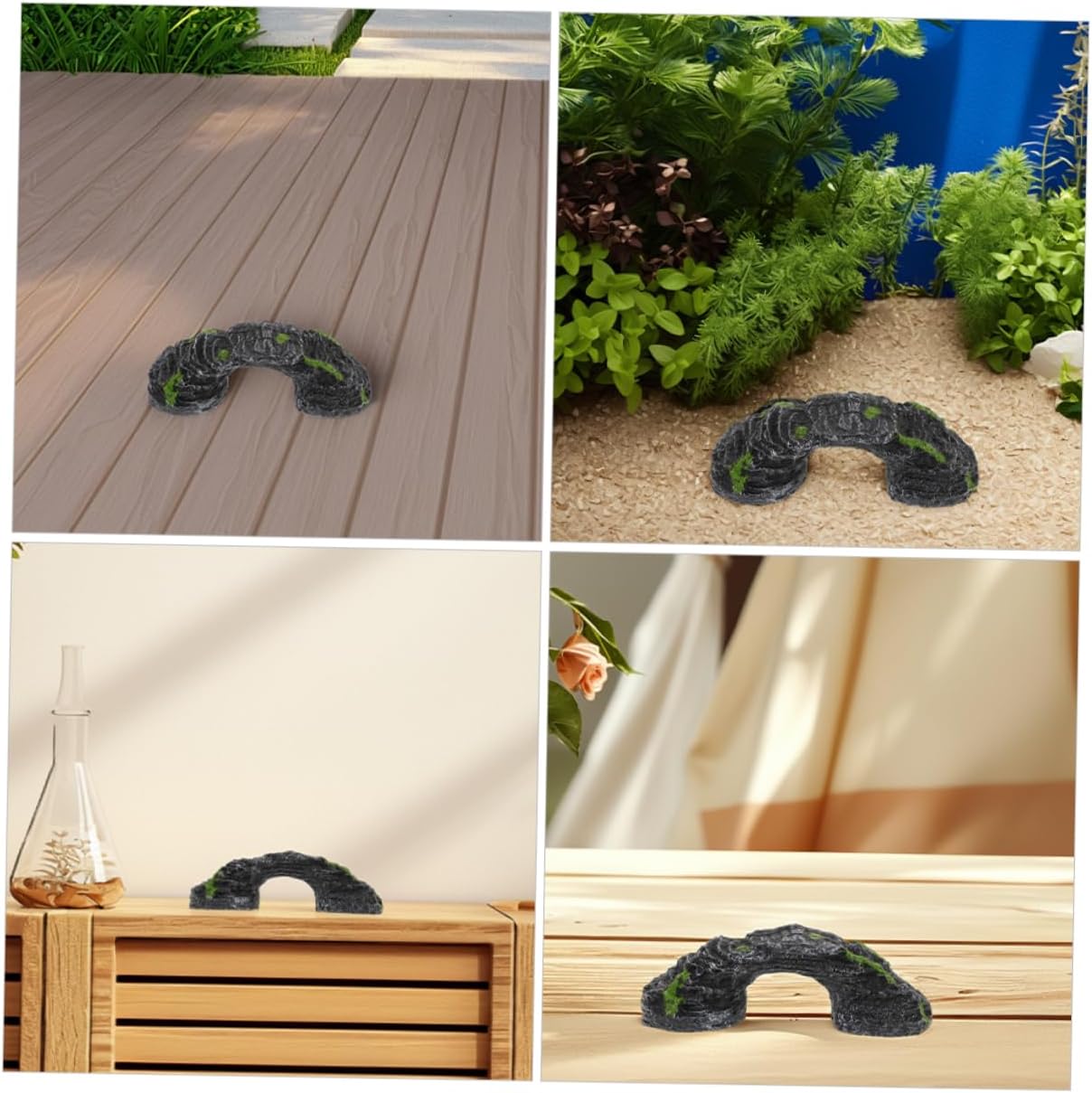 Turtle Tank Platform Climbing Ramp, Resin Hideout for Reptiles