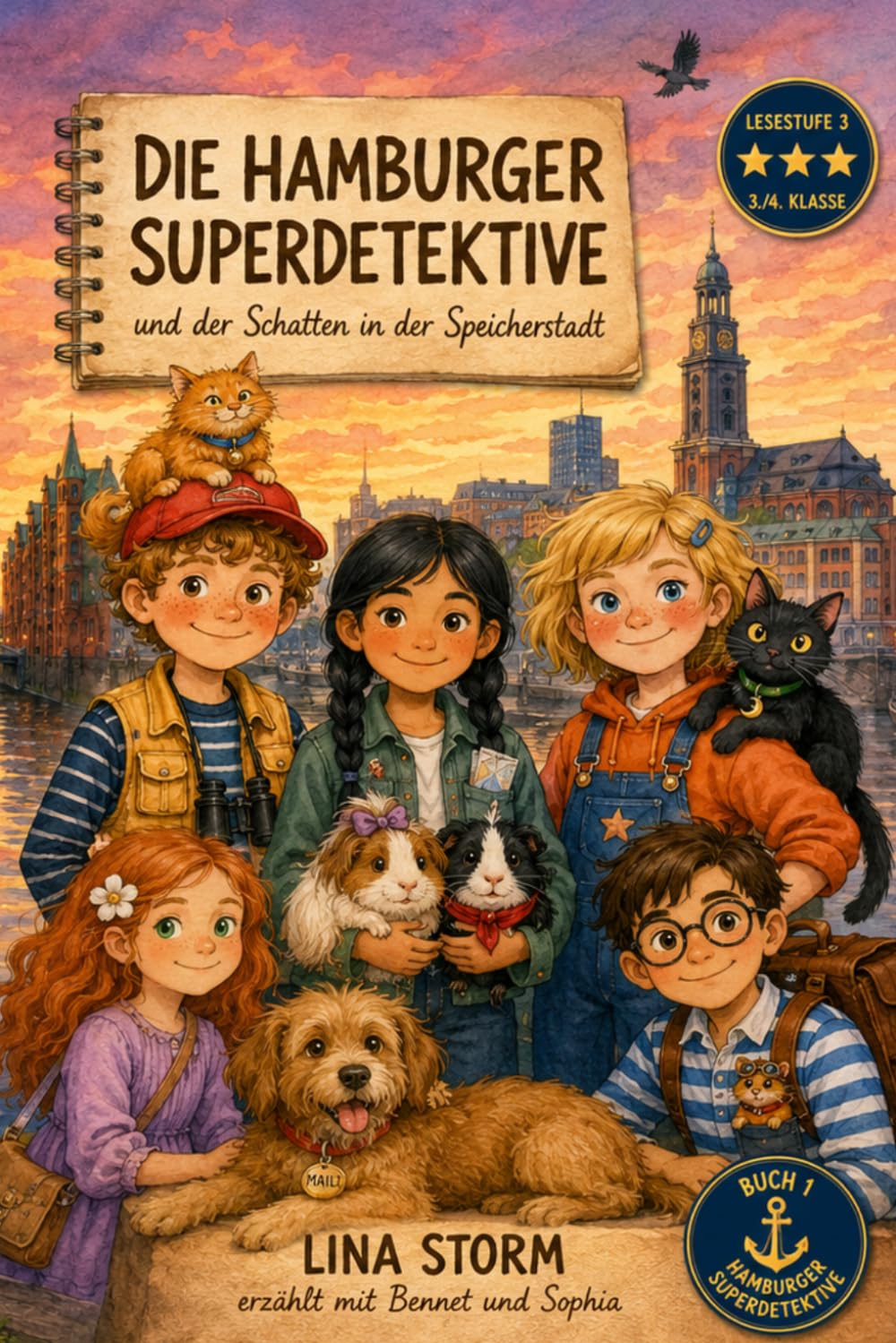 Die Hamburger Superdetektive: Ein Hamburg-Krimi für die 3. und 4. Klasse — Buch 1 · Lesestufe 3 · drei Lesefassungen für Geschwister