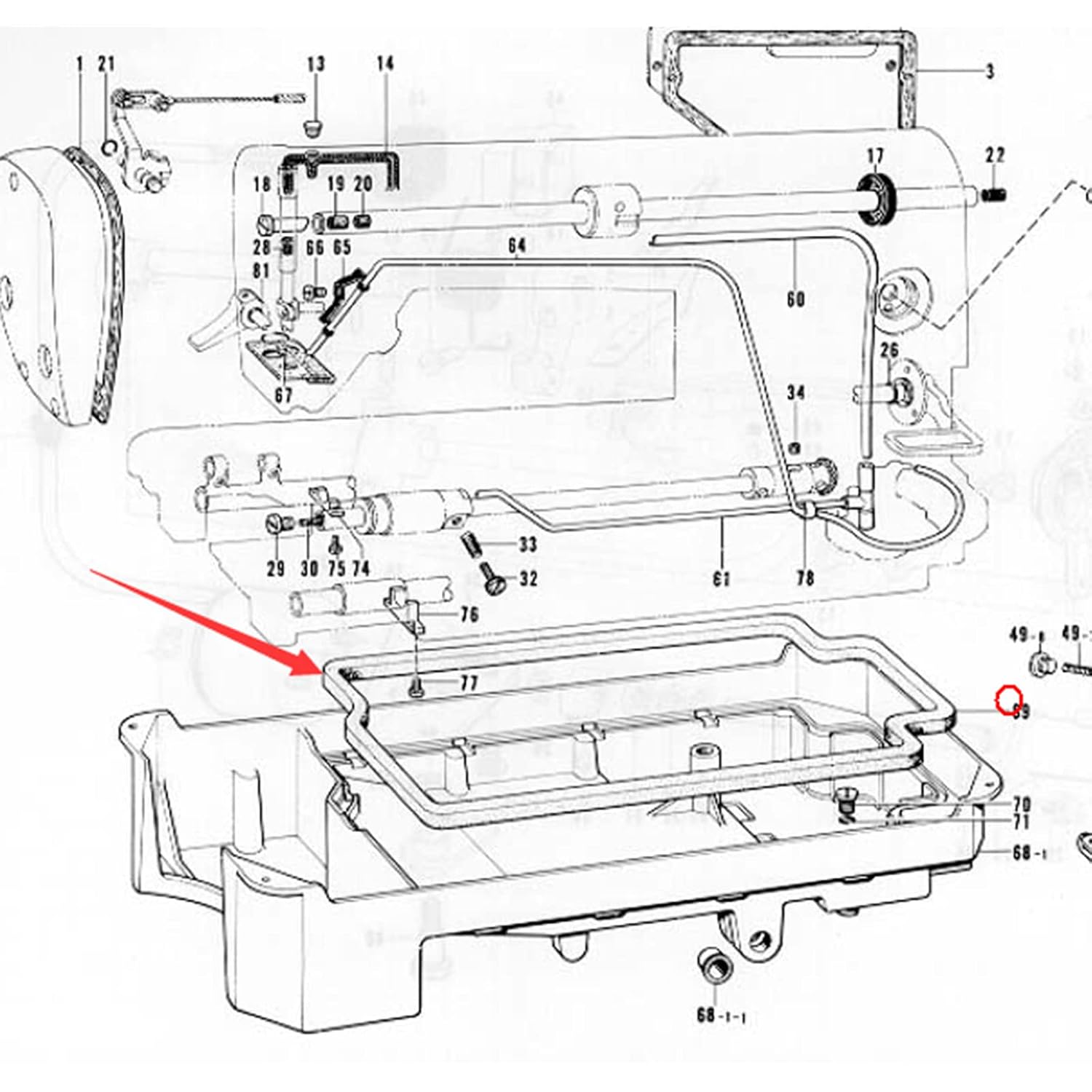 CKPSMS Brand -2SET Oil PAN Gasket #146040-0-01 Compatible with/Replacement for Brother Brand DB2-B737 DB2-B745 DB2-B747 DB2-B755