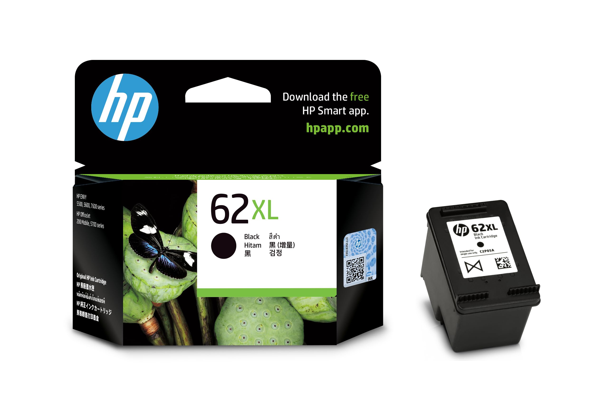 HP 62XL 純正 インクカートリッジ 黒 ブラック 増量 C2P05AA 【国内正規品】