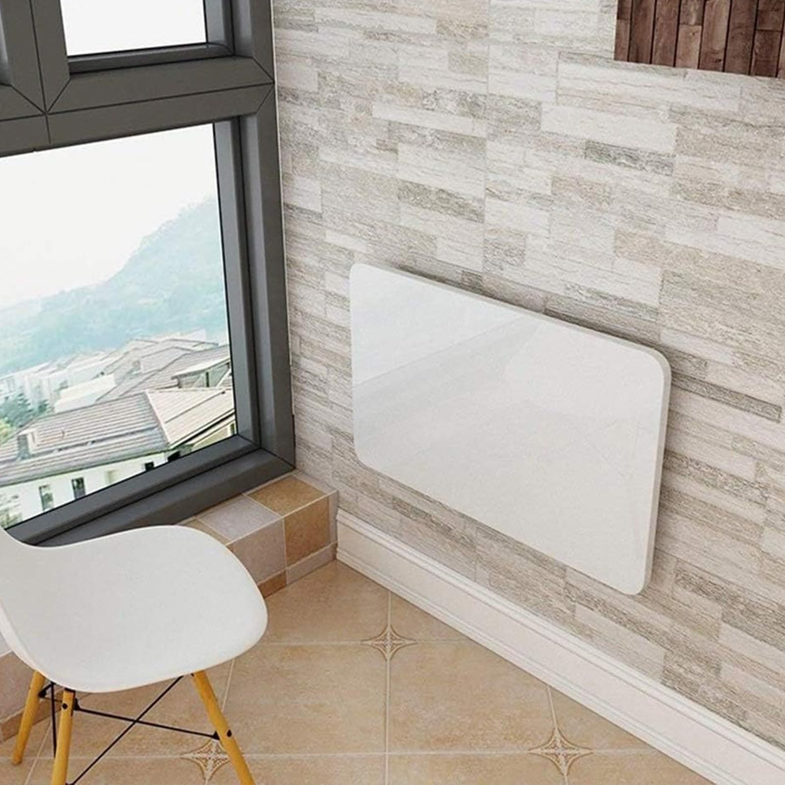 Bureau d'ordinateur portable pliable blanc pour petit espace