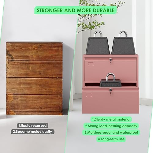 Vista 112 de SUXXAN Archivador de 4 cajones, gabinete de almacenamiento vertical de metal con cerradura, archivador vertical de acero para oficina y hogar