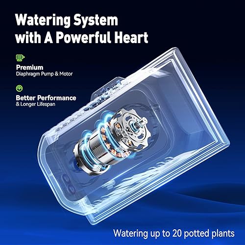 Miniatura 2 de RAINPOINT Kits de bomba de riego por goteo automática solar programable compacta que soporta hasta 20 plantas, riego automático para plantas, riego