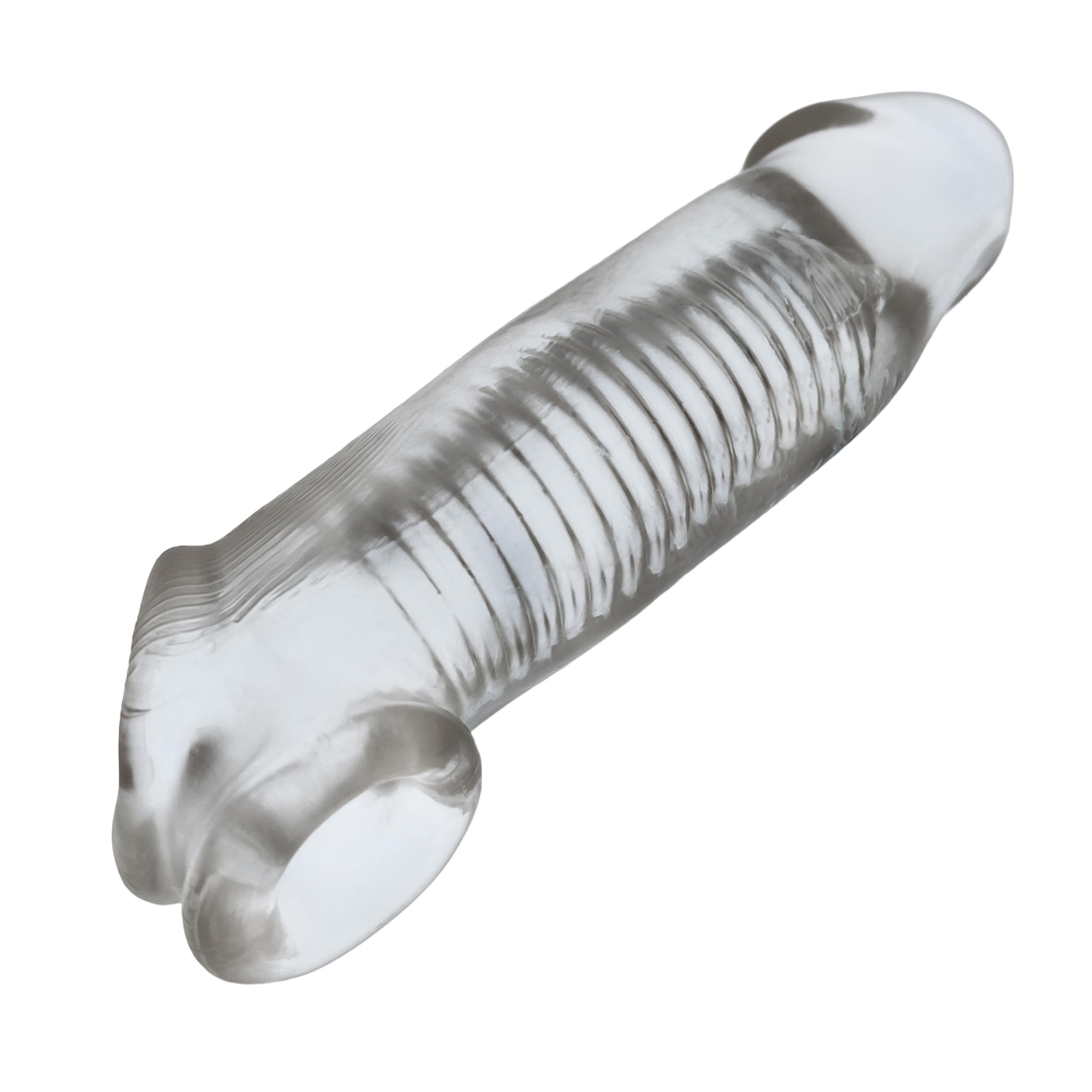 Oxballs - Hulk - Realistic Penis Extender Sheath - Extra-Large Cocksleeve for Maximum Girth & Length - Cock Enlarger with Inner Ribs & Cocksling Base - Stretchy Extension Sleeve for Men - Clear