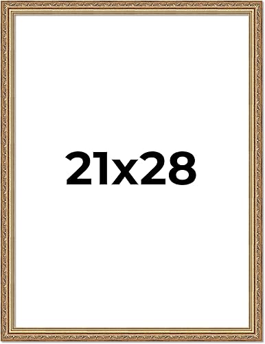 Vista 121 de Poster Palooza Marco de fotos de madera tradicional dorado antiguo de 6 x 18 pulgadas con plexiglás acrílico UV, respaldo de tablero de espuma