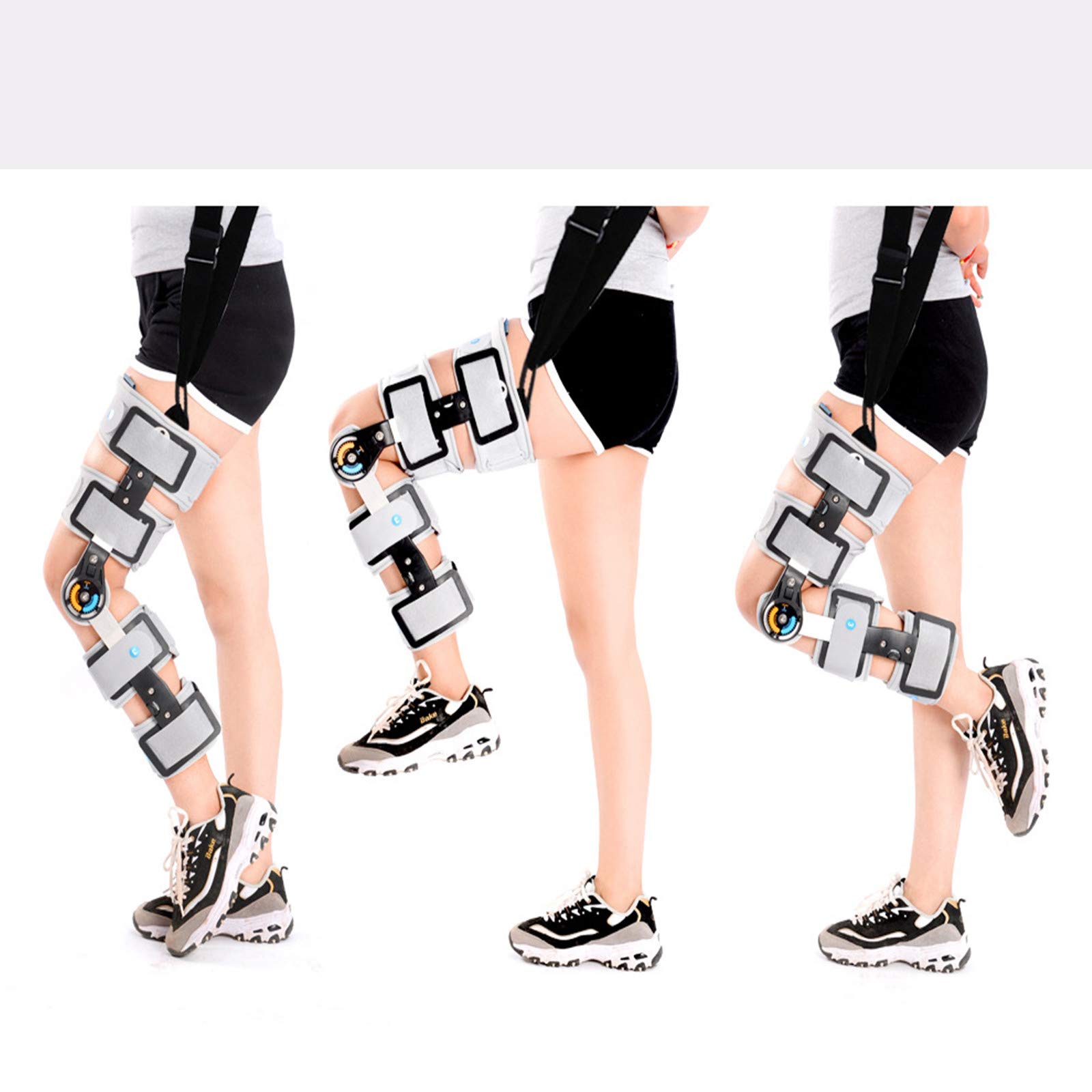 Tutore per Ginocchio, Stecca per La Fissazione Dell'Articolazione, Supporto Regolabile per La Riparazione Dell'Articolazione del Ginocchio per Lesioni Ortopediche, Protezione dall,Grey
