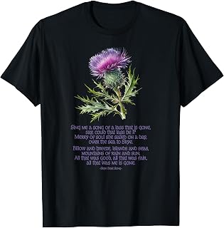 Utopia Sport Isle of Skye Scotland Shop Skye Boat Song Thistle Unisex Adults T-Shirt Black Small Modern Classic Crew Collar Short Sleeve