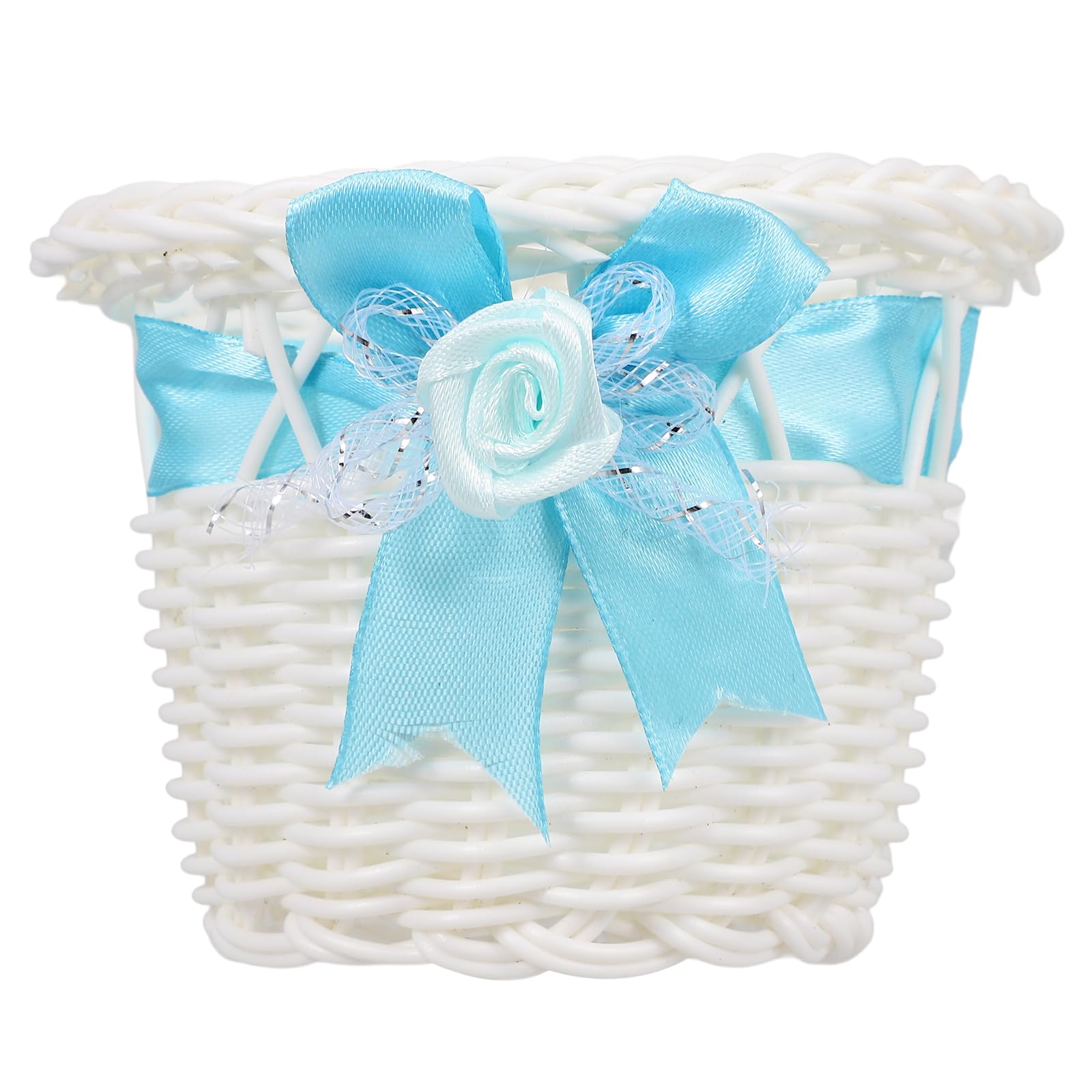 Panier rotin bleu pour offrir vos dragées boîte souvenir invités