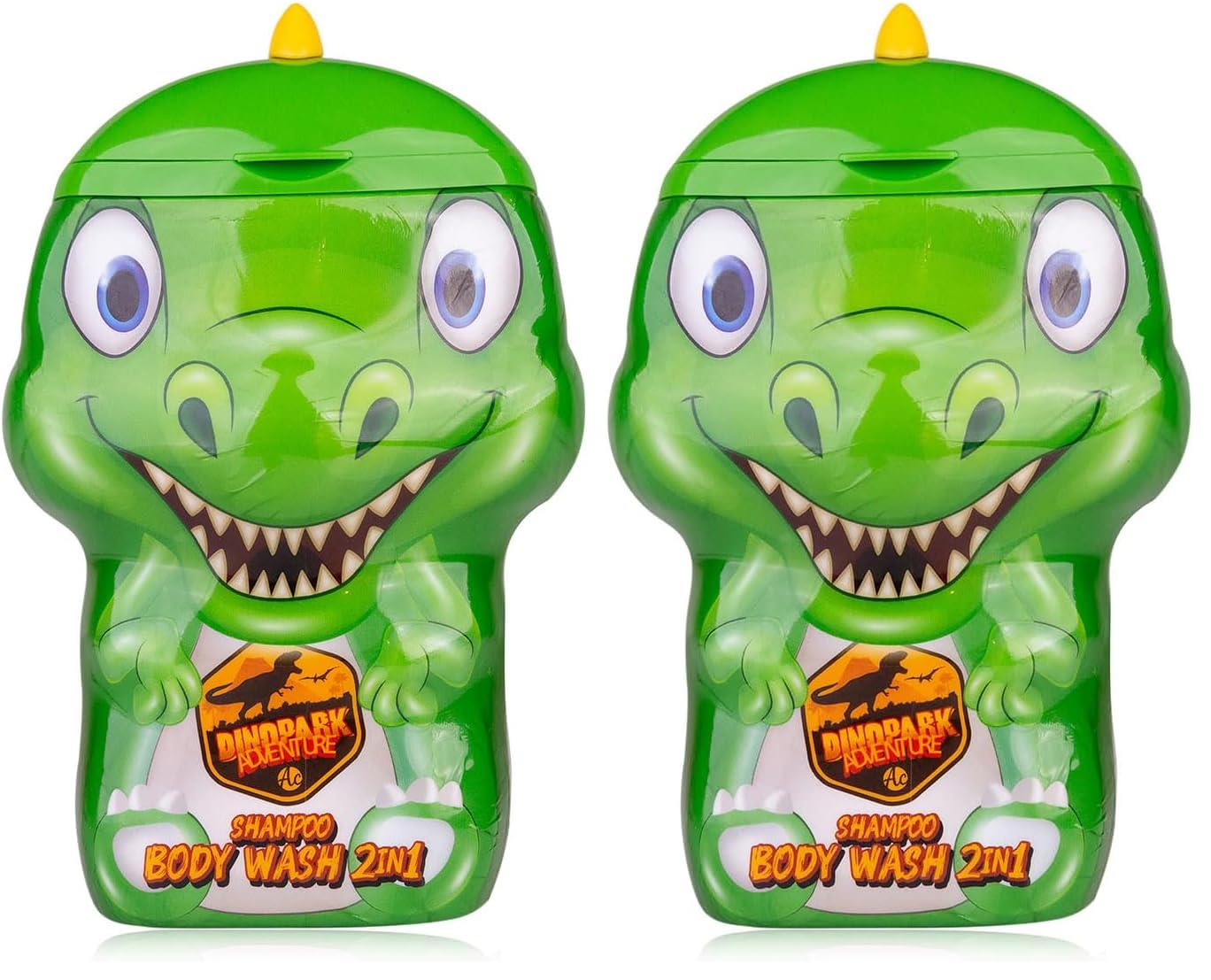 Accentra 2in1 Duschgel DINOPARK ADVENTURE für Kinder, 400 ml Pflegedusche und Shampoo für Körper und Haare in Dino-Flasche mit Apfelduft, Dinosaurier Geschenkidee für Kindergeburtstag und Schultüte
