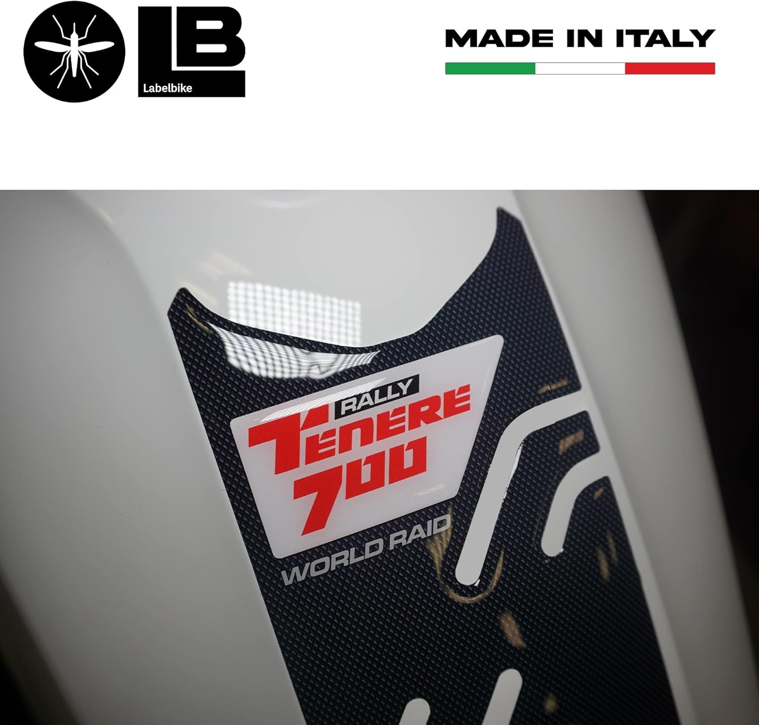labelbike - 3D Sticker Motorcycle Fuel Tank Pad Protection and Decoration in Resin Compatible with Yamaha Tenere 700 Rally Edition from 2022