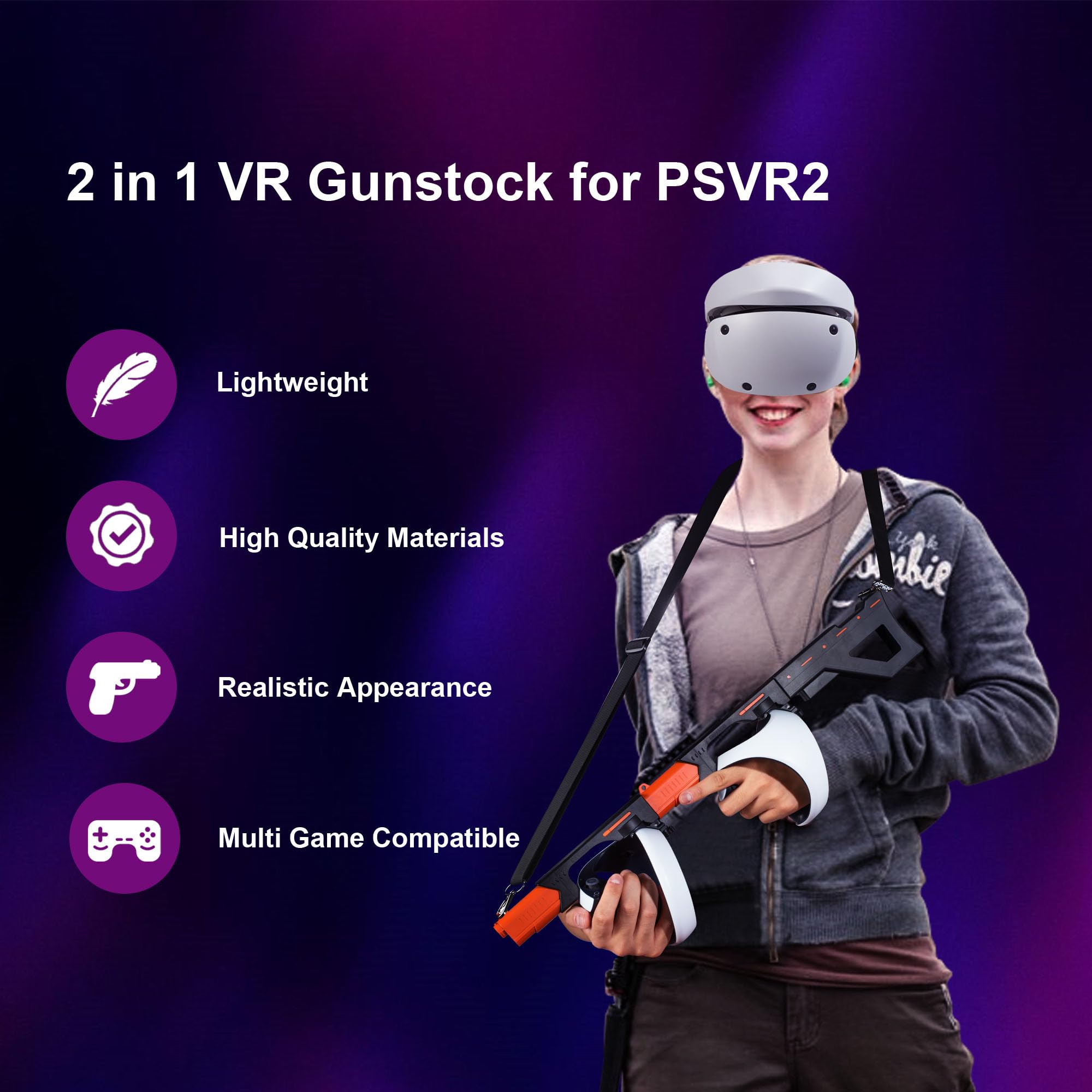 Soporte magnético para controlador de pistola de VR para mango PSVR2, soporte de pistola de liberación rápida para PlayStation VR2, accesorios de juego de disparo